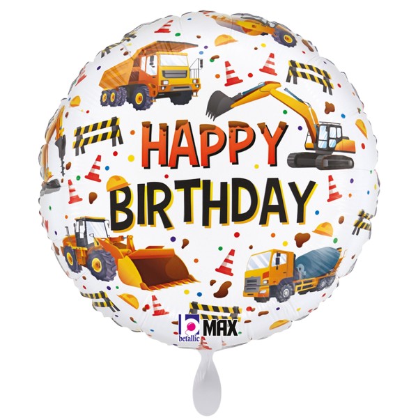Betallic Folienballon Construction Equipment Birthday 45cm/18"