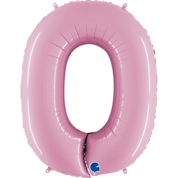 Grabo Folienballon Zahl 0 Pastel Pink 100cm/40"