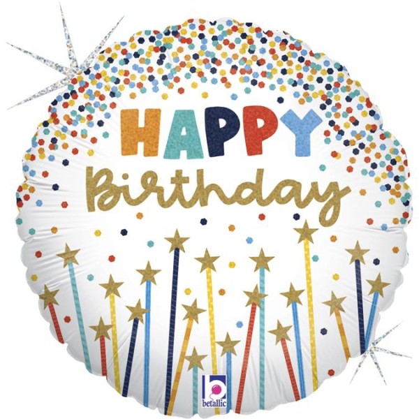 Betallic Folienballon Birthday Star Candles 45cm/18"