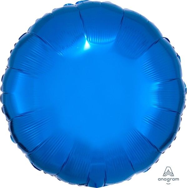Anagram Folienballon Rund Metallic Blue 45cm/18"