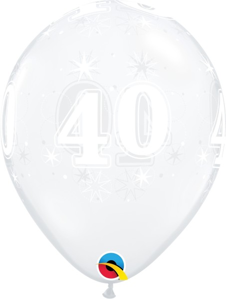 Qualatex Latexballon 40 Sparkle-A-Round Diamond Clear 28cm/11" 25 Stück