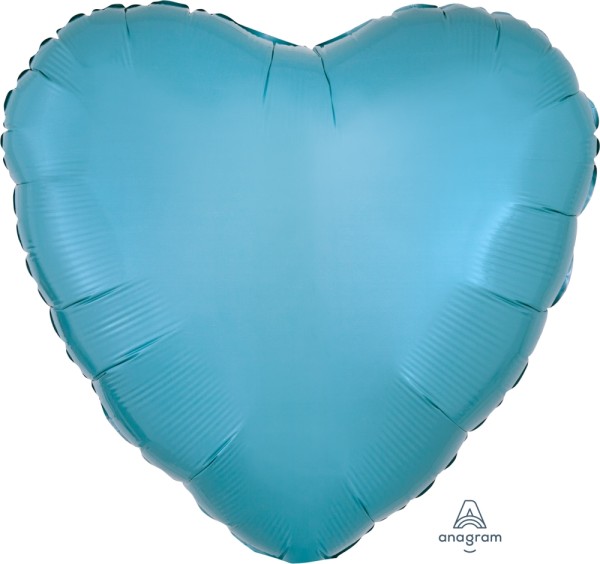 Anagram Folienballon Herz Metallic Caribbean Blue 45cm/18"