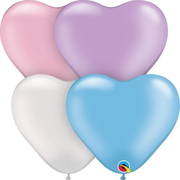 Qualatex Latexballon Pearl Heart Assortment 15cm/6" 100 Stück
