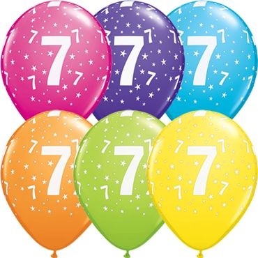 Qualatex Latexballon Stars 7-A-Round Tropical Assortment 28cm/11" 25 Stück