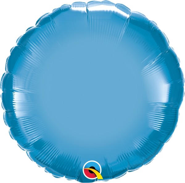 Qualatex Folienballon Rund Chrome Blue 45cm/18"