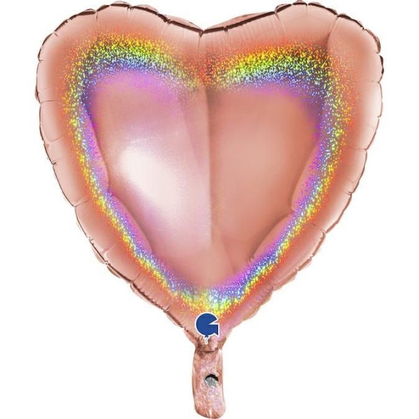 Grabo Folienballon Heart Glitter Holo Rose Gold 45cm/18"