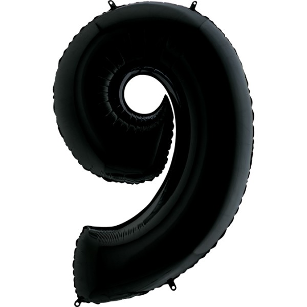Grabo Folienballon Zahl 9 Black 100cm/40"