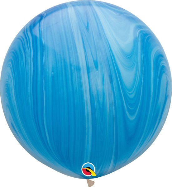 Qualatex Latexballon Blue Rainbow SuperAgate 75cm/30" 2 Stück
