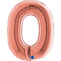 Grabo Folienballon Zahl 0 Rose Gold 100cm/40"  Grabo Folienballon Zahl 0 Rose Gold 100cm/40"