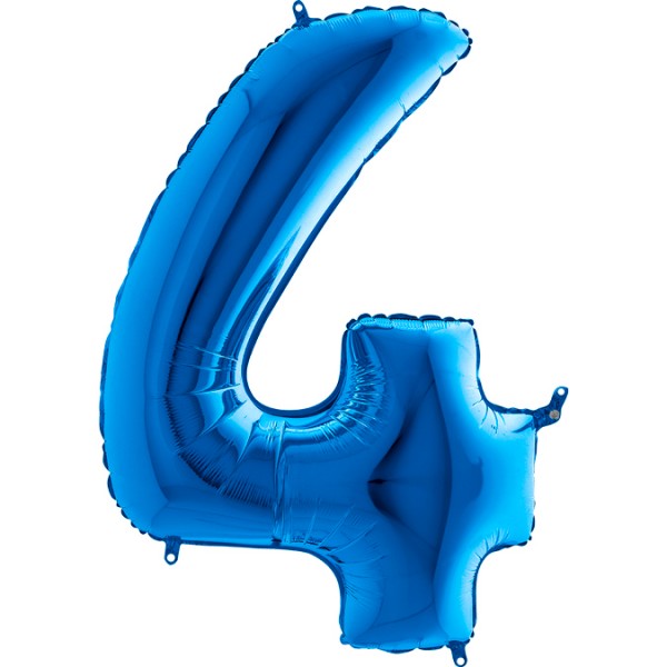 Grabo Folienballon Zahl 4 Blue 100cm/40"