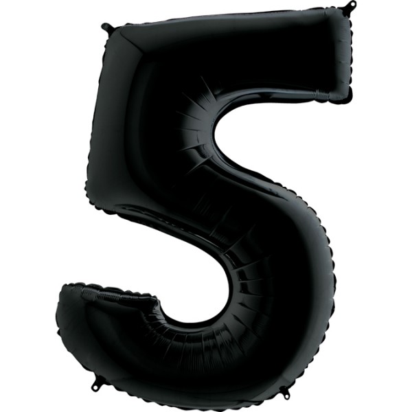 Grabo Folienballon Zahl 5 Black 100cm/40"