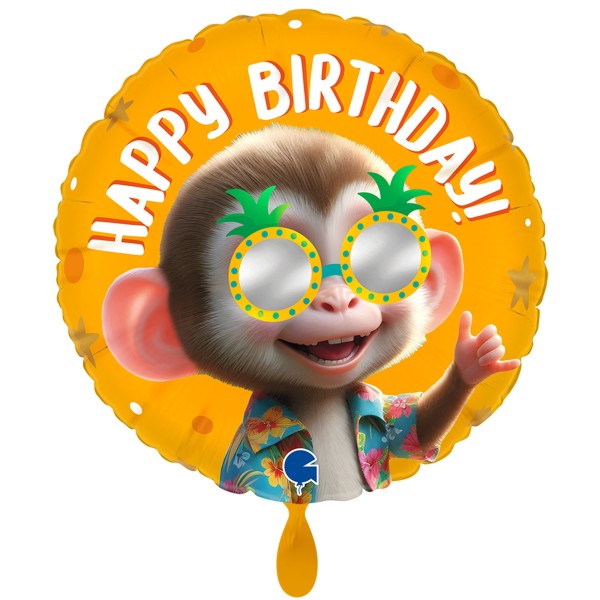 Grabo Folienballon Cool Monkey Birthday 45cm/18"