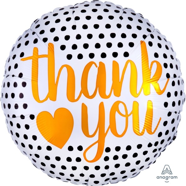 Anagram Folienballon "Thank You" Modern Dots 45cm/18"