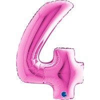 Grabo Folienballon Zahl 4 Fuxia 100cm/40"  Grabo Folienballon Zahl 4 Fuxia 100cm/40"