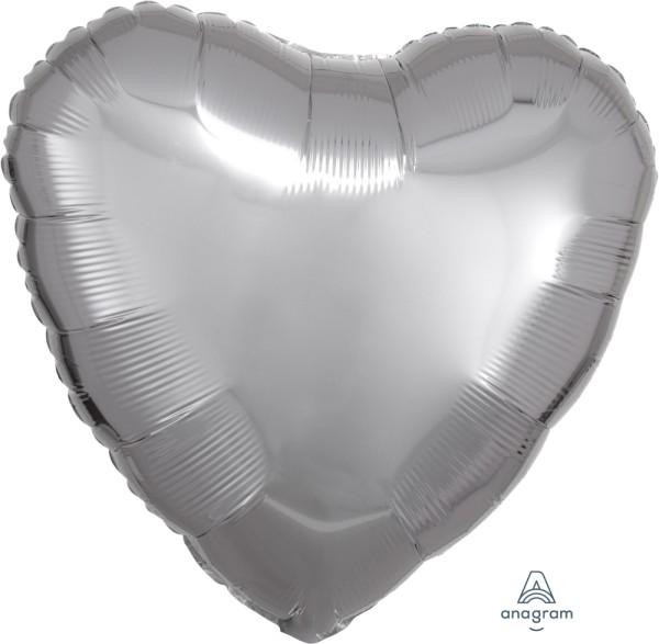 Anagram Folienballon Herz Metallic Silver 45cm/18"