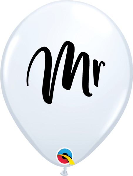 Qualatex Latexballon Mr. White 28cm/11" 25 Stück