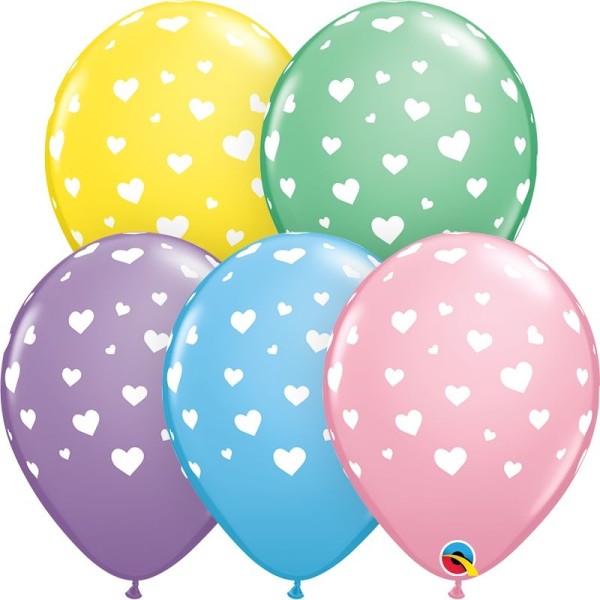 Qualatex Latexballon Random Hearts-A-Round 28cm/11" 25 Stück