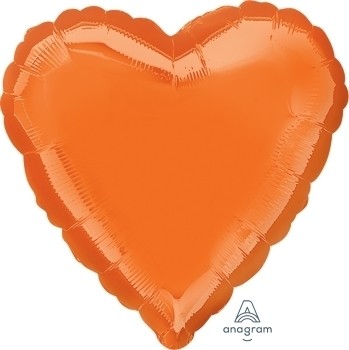 Anagram Folienballon Herz 45cm Durchmesser Metallic Orange