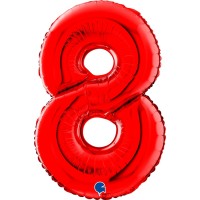 Grabo Folienballon Zahl 8 Red 66cm/26"  Grabo Folienballon Zahl 8 Red 66cm/26"