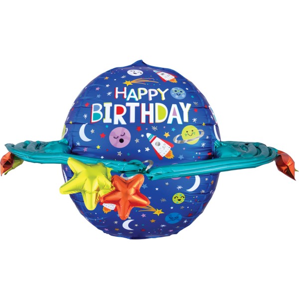 Anagram Folienballon "Happy Birthday" with Galaxie 70cm/27"
