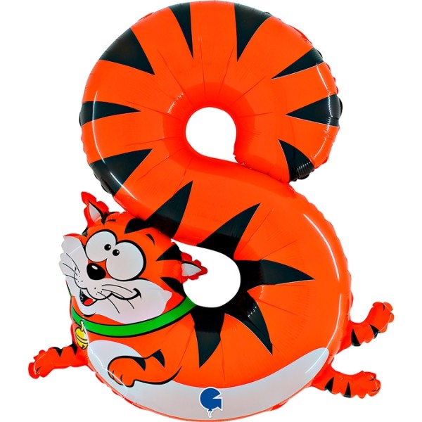 Grabo Folienballon Zahl 8 Animaloon Katze 100cm/40"