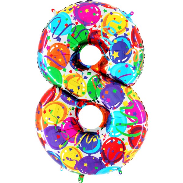 Grabo Folienballon Zahl 8 Party 100cm/40"