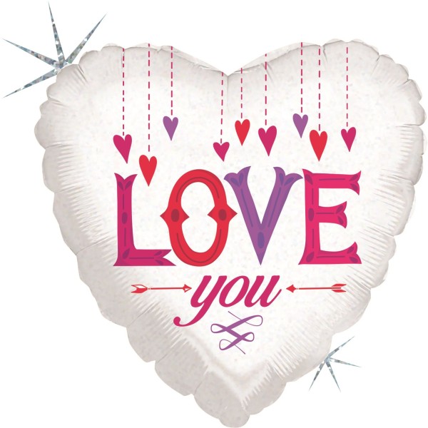 Betallic FolienballonLove You Hanging Hearts 45cm/18"