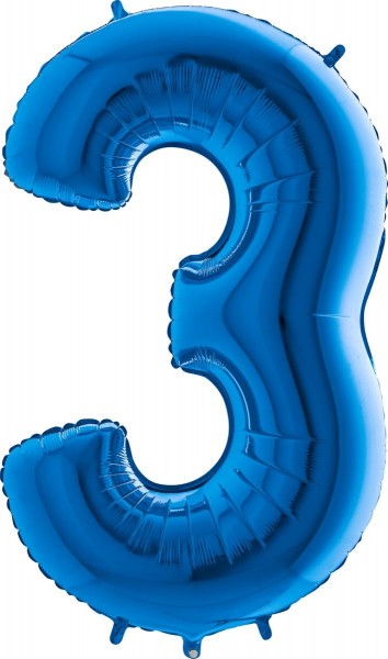 Folienballon Zahl Blau 100cm