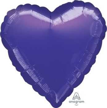 Anagram Folienballon Herz 45cm Durchmesser Metallic Lila (Metallic Purple)