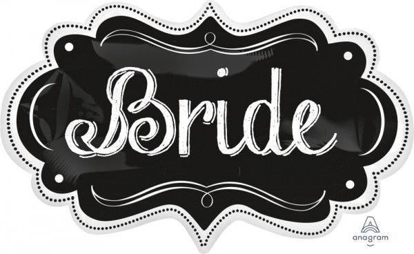 Anagram Folienballon 70cm Breite SuperShape Braut (Bride Chalkboard Marquee)
