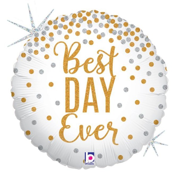 Betallic Folienballon Best DAY Ever Glitter Holographic 45cm/18"