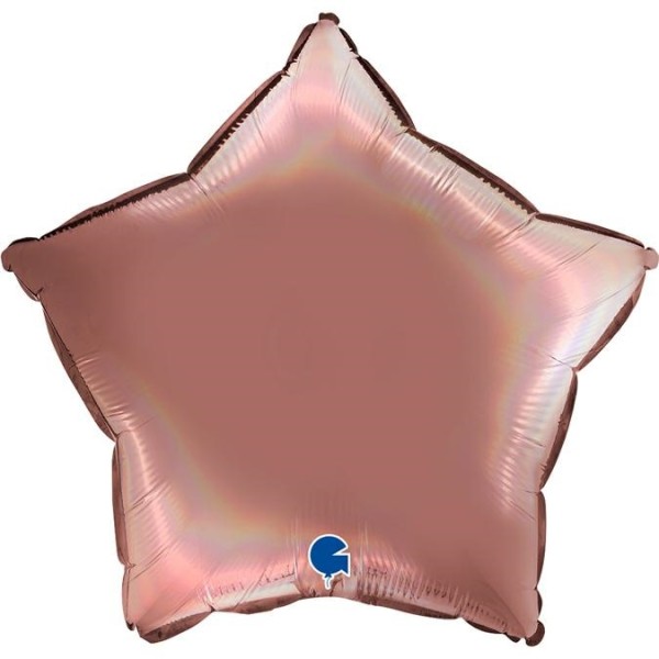 Grabo Folienballon Star Rainbow Holo Platinum Rosé 45cm/18"