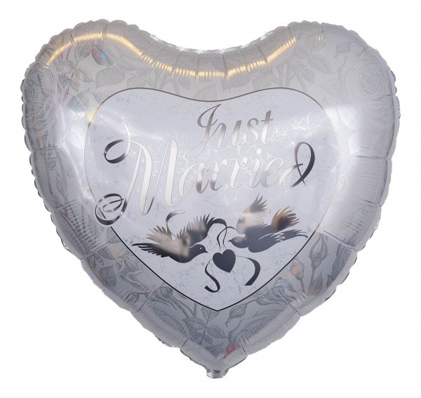 Qualatex Folienballon "Just Married" Silber 90cm/35"