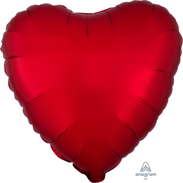 Anagram Folienballon Herz Satin Luxe Sangria 45cm/18"