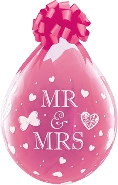 Qualatex Verpackungsballon Mr. & Mrs. Diamond Clear 45cm/18" 25 Stück