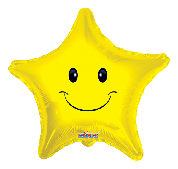 Kaleidoscope Folienballon Smily Gesichtsstern 45cm/18" S
