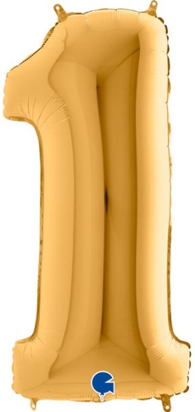 Grabo Folienballon Zahl 1 Gold 100cm/40"