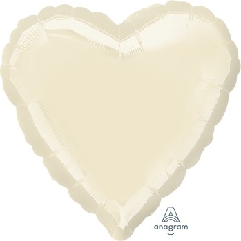 Anagram Folienballon Herz 45cm Durchmesser Metallic Pearl Elfenbein (Metallic Pearl Ivory)