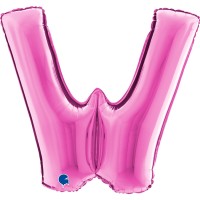 Grabo Folienballon Buchstabe W Fuxia 100cm/40"  Grabo Folienballon Buchstabe W Fuxia 100cm/40"