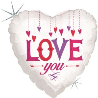 Betallic FolienballonLove You Hanging Hearts 45cm/18"  Betallic FolienballonLove You Hanging Hearts 45cm/18"