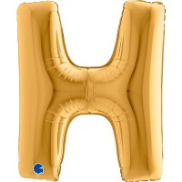 Grabo Folienballon Buchstabe H Gold 100cm/40"  Grabo Folienballon Buchstabe H Gold 100cm/40"