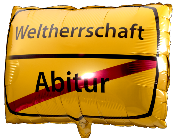 Anagram Folienballon Junior Shape "Abitur - Weltherrschaft" 43cm/17"