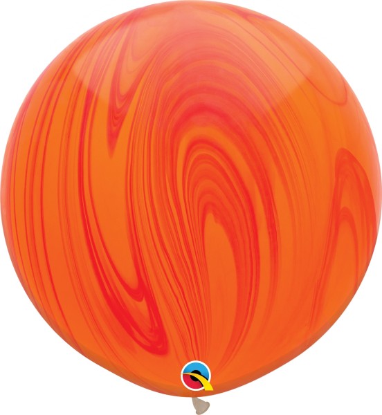 Qualatex Latexballon Red Orange Rainbow SuperAgate 75cm/30" 2 Stück