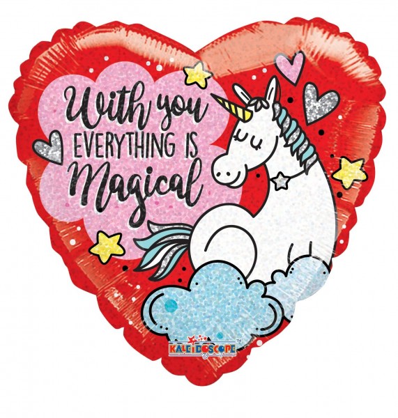 Kaleidoscope Folienballon Einhorn Love 45cm/18"