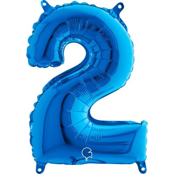 Grabo Folienballon Zahl 2 Blue 35cm/14"
