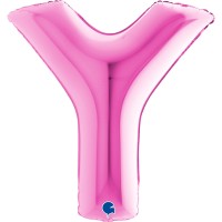 Grabo Folienballon Buchstabe Y Fuxia 100cm/40"  Grabo Folienballon Buchstabe Y Fuxia 100cm/40"