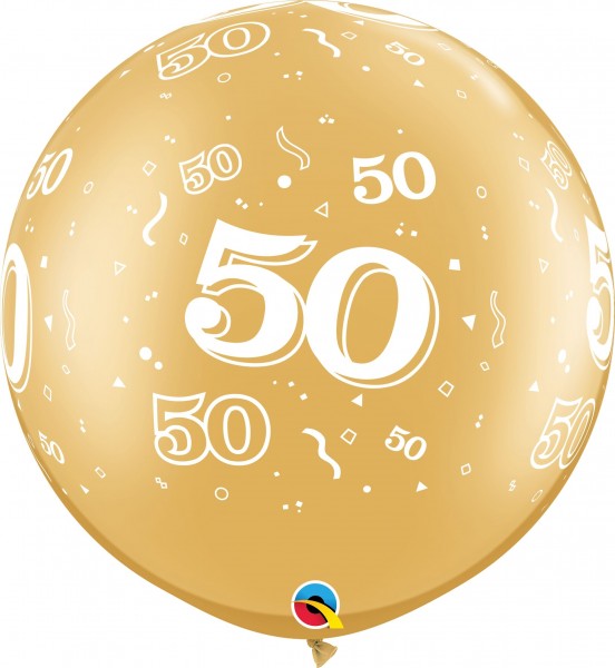 Qualatex Latexballon 50 Metallic Gold 75cm/30" 2 Stück