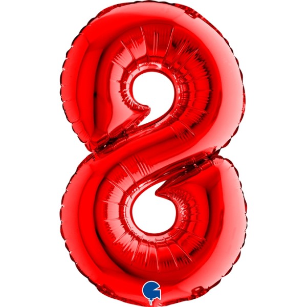 Grabo Folienballon Zahl 8 Red 35cm/14"