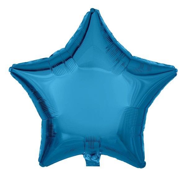 Folienballon Stern, Metallic Blau, 50cm Ø