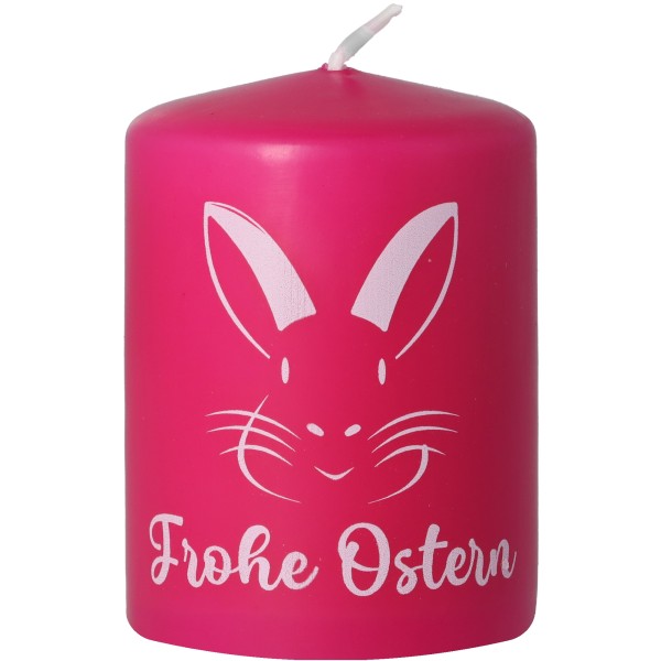 Goodtimes Stumpenkerze Pink "Frohe Ostern"